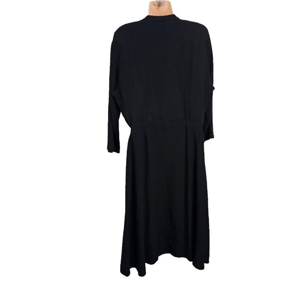 Lafayette 148 New York Crossover Dress Women Size 12 Black No belt included - Picture 7 of 11